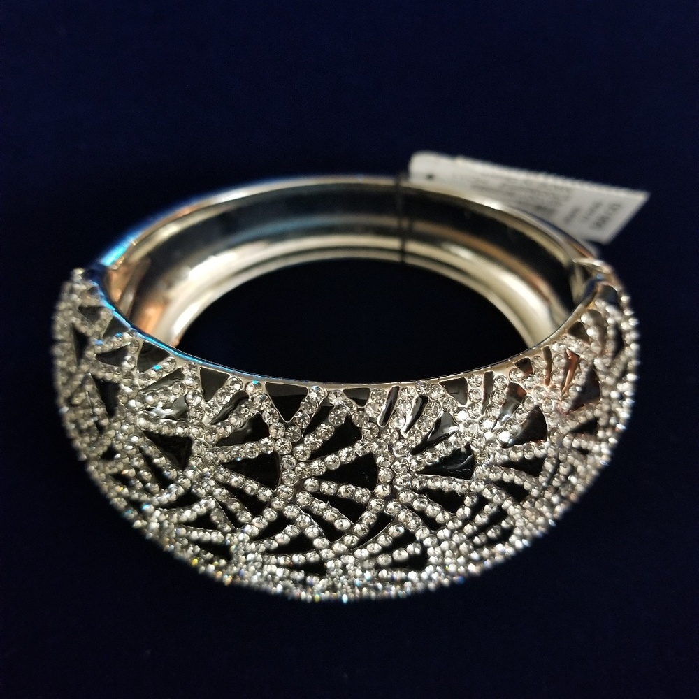 Black and Crystal Bangle